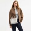 Coach Mollie Tote Bag 25 In Signature Canvas white