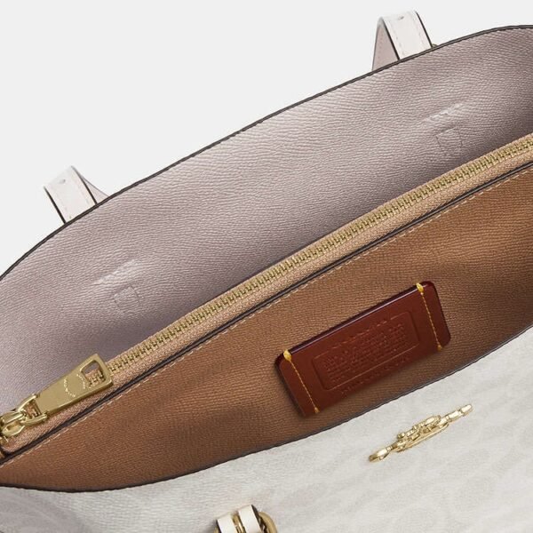 Coach Mollie Tote Bag 25 In Signature Canvas white