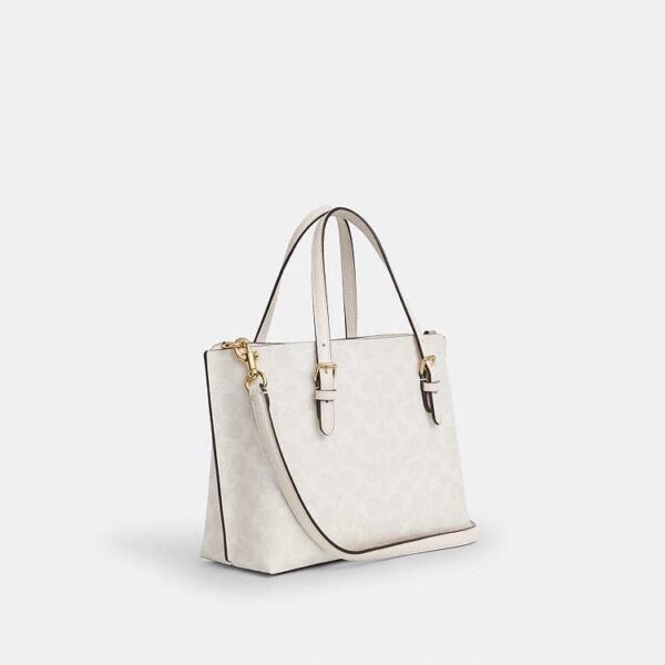 Coach Mollie Tote Bag 25 In Signature Canvas white