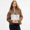 Coach Mollie Tote Bag 25 In Signature Canvas white