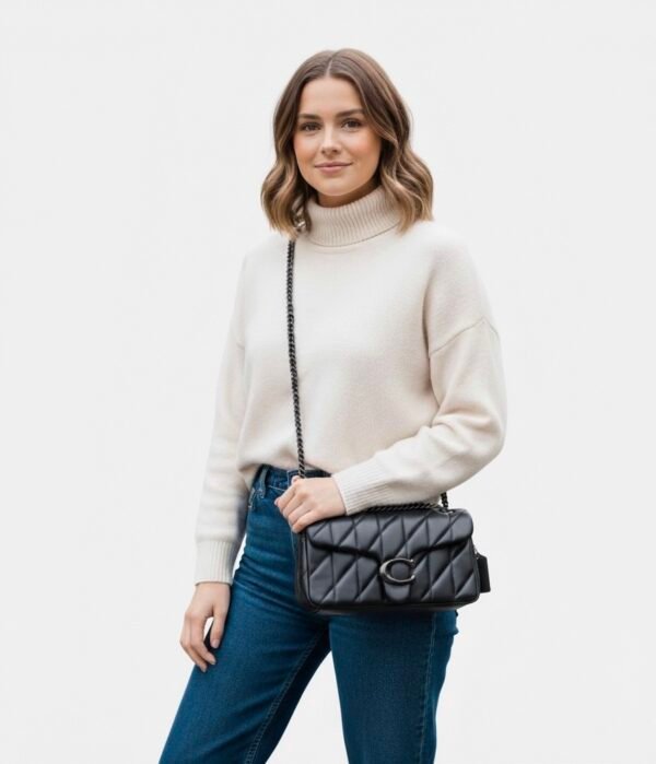 Coach Tabby Shoulder Bag 26 With Quilting Black hardware