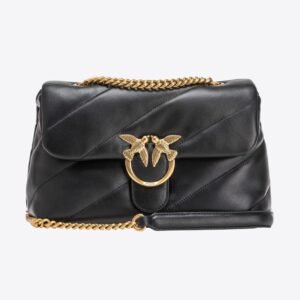 Classic Love Bag Puff Maxi Quilt BLACK-ANTIQUE GOLD