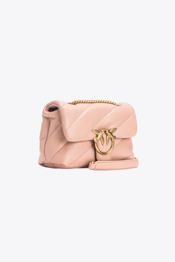 Pinko Mini Love Bag Puff Maxi Quilt PINK/DUSTY PINK-ANTIQUE GOLD