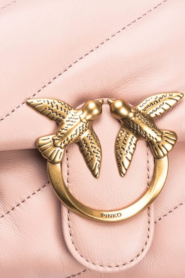 Pinko Mini Love Bag Puff Maxi Quilt PINK/DUSTY PINK-ANTIQUE GOLD