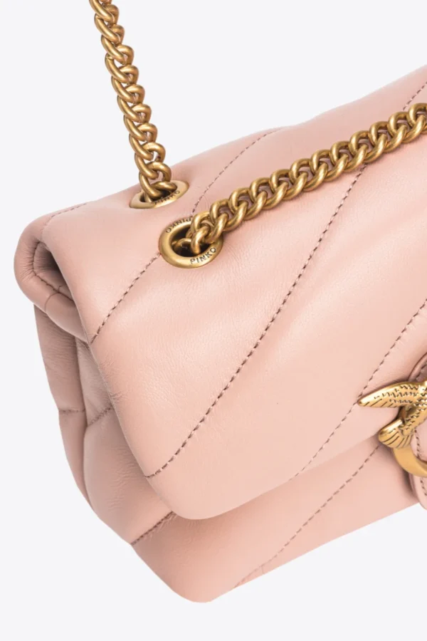 Pinko Mini Love Bag Puff Maxi Quilt PINK/DUSTY PINK-ANTIQUE GOLD