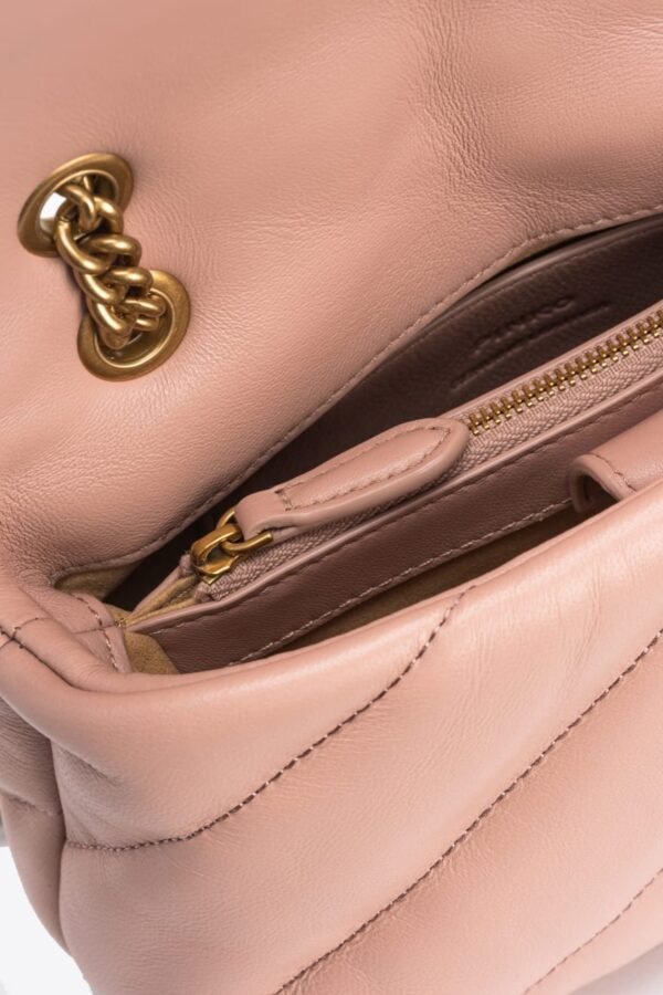 Pinko Mini Love Bag Puff Maxi Quilt PINK/DUSTY PINK-ANTIQUE GOLD
