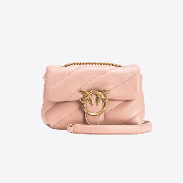 Pinko Mini Love Bag Puff Maxi Quilt PINK/DUSTY PINK-ANTIQUE GOLD
