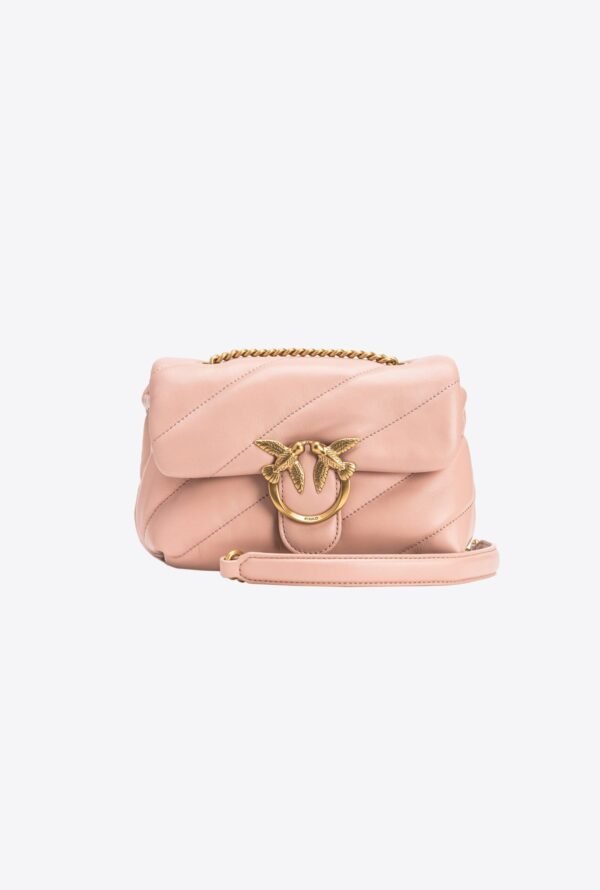 Pinko Mini Love Bag Puff Maxi Quilt PINK/DUSTY PINK-ANTIQUE GOLD