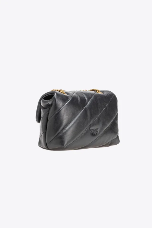 Pinko Mini Love Bag Puff Maxi Quilt BLACK-ANTIQUE GOLD