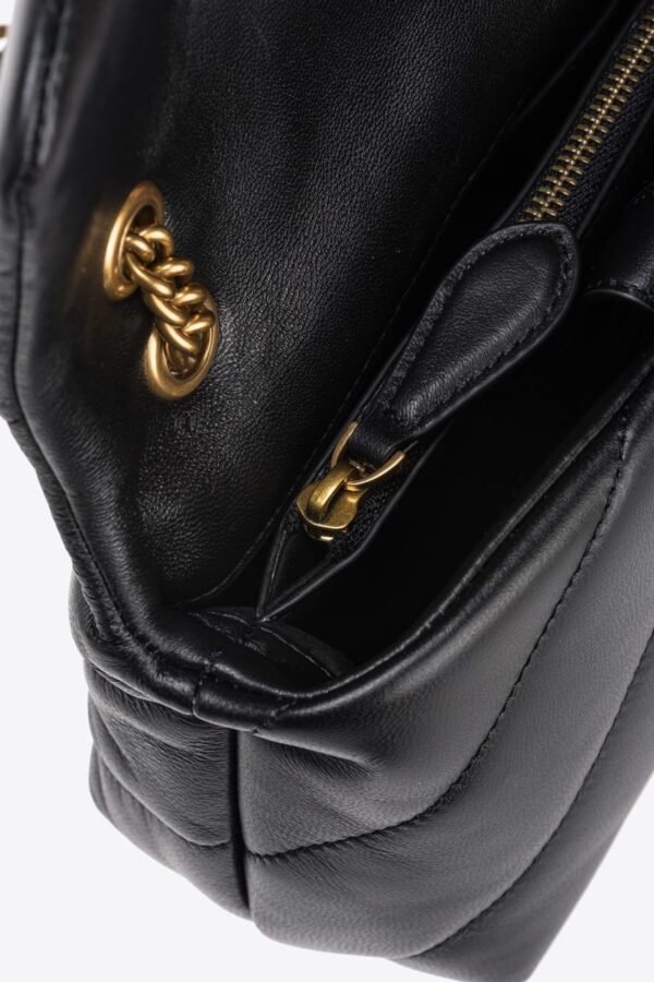 Pinko Mini Love Bag Puff Maxi Quilt BLACK-ANTIQUE GOLD