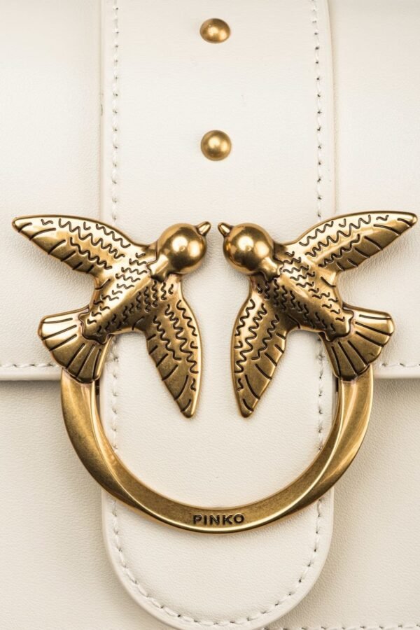 Pinko Mini Love Bag One Simply WHITE WHITE-ANTIQUE GOLD