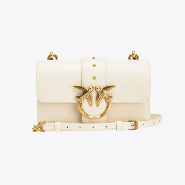 Pinko Mini Love Bag One Simply WHITE WHITE-ANTIQUE GOLD