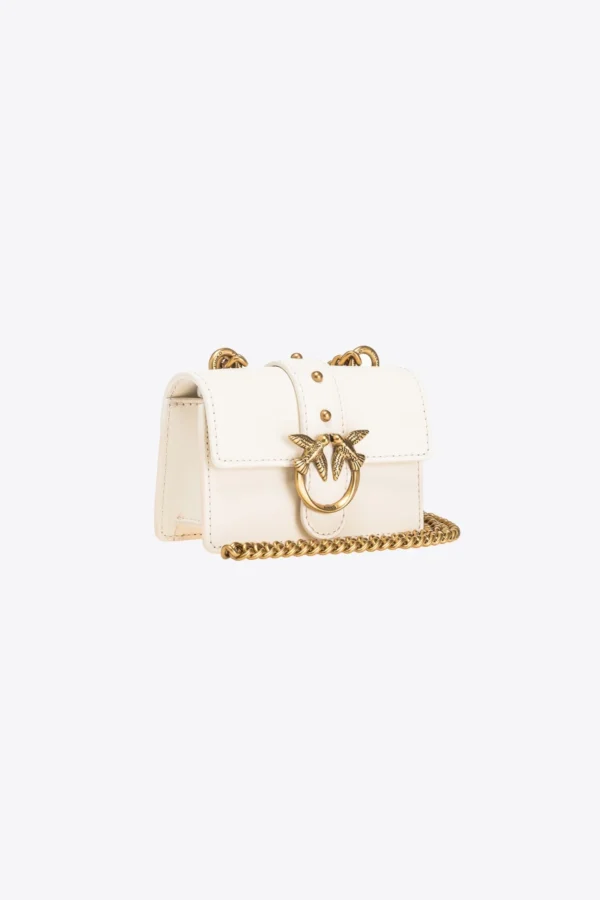 Pinko Micro Love Bag One Simply WHITE WHITE-ANTIQUE GOLD