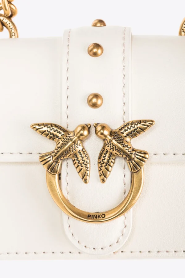 Pinko Micro Love Bag One Simply WHITE WHITE-ANTIQUE GOLD