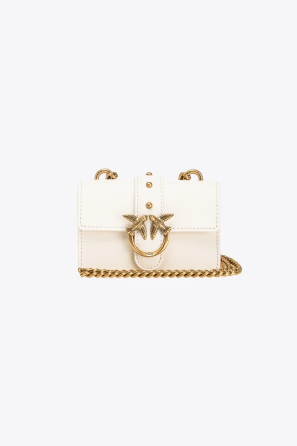 Pinko Micro Love Bag One Simply WHITE WHITE-ANTIQUE GOLD