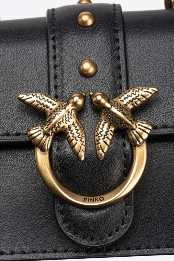 Pinko Micro Love Bag One Simply BLACK-ANTIQUE GOLD