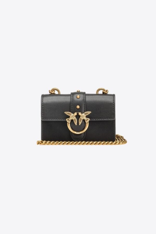 Pinko Micro Love Bag One Simply BLACK-ANTIQUE GOLD