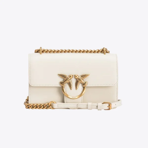 Pinko Mini Love Bag One Simply WHITE WHITE-ANTIQUE GOLD