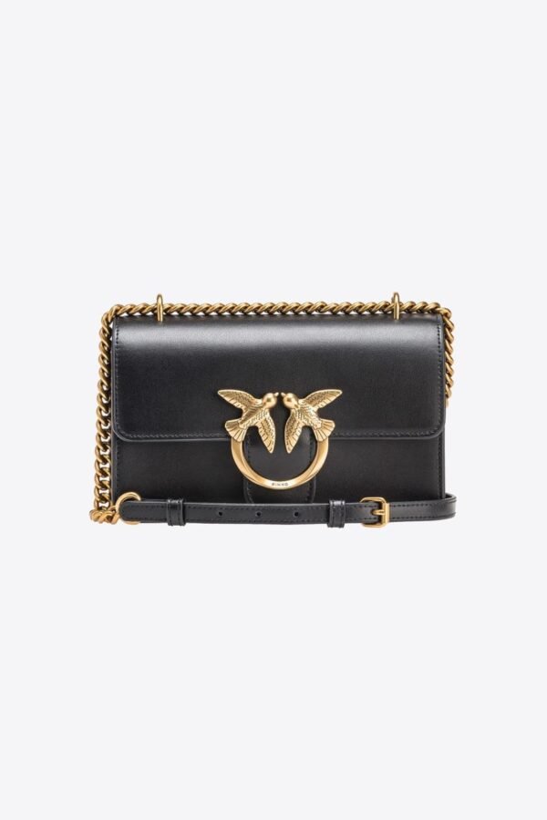 Pinko Mini Love Bag One Simply BLACK-ANTIQUE GOLD