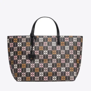 Love Birds Monogram Big Shopper Bag BLACK/BROWN/WHITE.ANTIQUE GOLD
