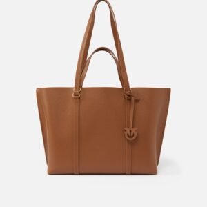 Pinko Large tumbled leather Shopper Bag Brown
