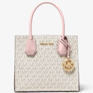 Mercer Medium Logo and Leather Accordion Crossbody Bag CREAM/ROSE
