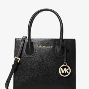 Michael Kors Mercer Medium Pebbled Leather Crossbody Bag Black