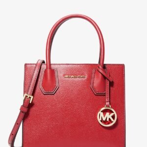 Michael Kors Mercer Medium Pebbled Leather Crossbody Bag BRIGHT RED