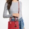 Michael Kors Mercer Medium Pebbled Leather Crossbody Bag BRIGHT RED