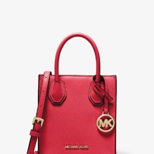 Michael Kors Mercer Extra-Small Pebbled Leather Crossbody Bag BRIGHT RED