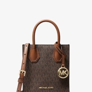 Michael Kors Mercer Extra-Small Logo and Leather Crossbody Bag BROWN