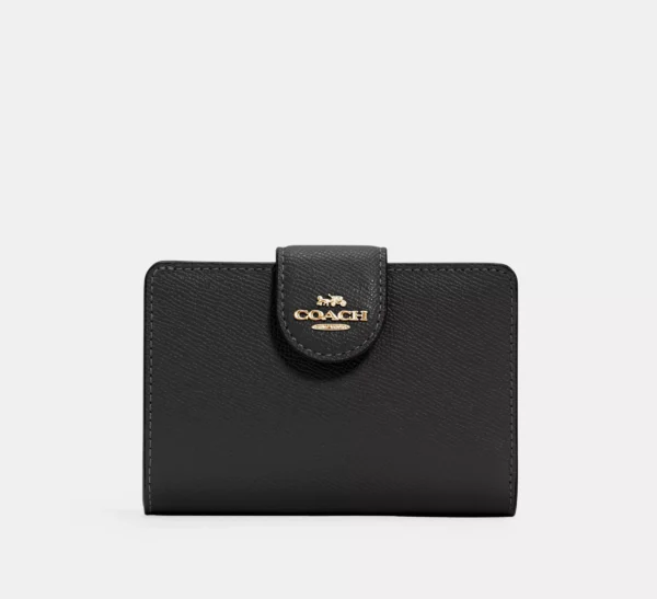 Coach Medium Corner Zip Wallet Gold/Black