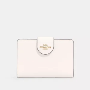 Coach Medium Corner Zip Wallet Gold/Chalk