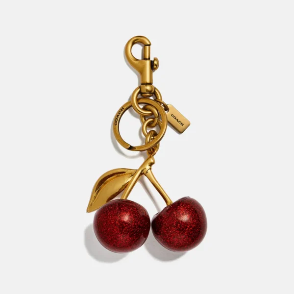 Caoch Cherry Bag Charm Apple Red