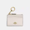 Coach Mini Skinny Id Case crossgrain leather Gold Chalk
