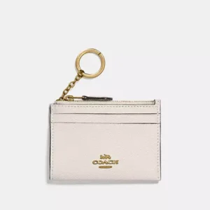 Coach Mini Skinny Id Case crossgrain leather/Gold/Chalk