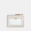 Coach Mini Skinny Id Case crossgrain leather Gold Chalk