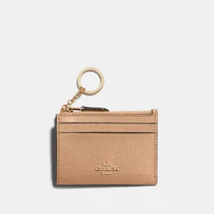 Coach Mini Skinny Id Case crossgrain leather/Gold/Taupe