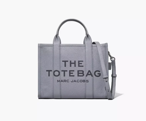 The Marc Jacobs Medium Tote Bag Leather Wolf Grey