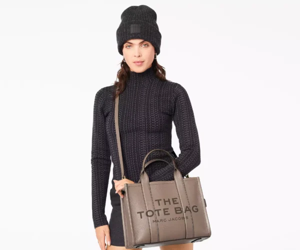 MJI_H004L01PF21_055_F8F8F8_1-1_ALT1 The Marc Jacobs medium Tote Bag Leather Cement