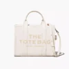 The Marc Jacobs Medium Tote Bag Leather Cotton Silver