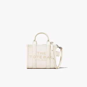 The Marc Jacobs Crossbody Tote Bag Leather Cotton Silver