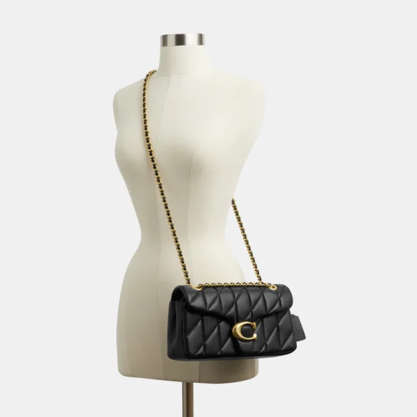 Coach Tabby Shoulder Bag 26 With Quilting Black Gold