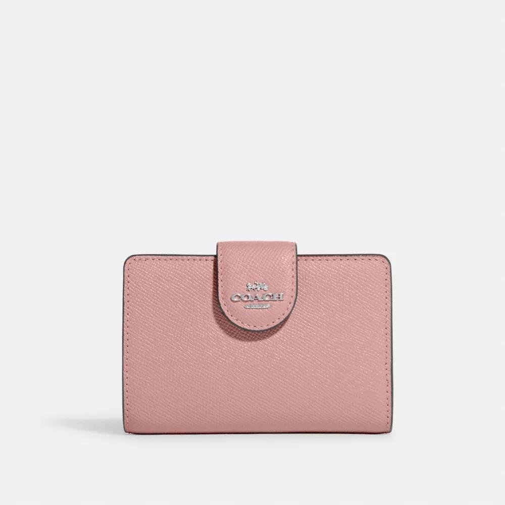 Coach Medium Corner Zip Wallet Silver/Petal Pink