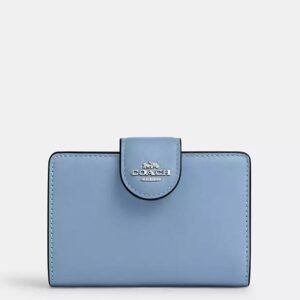 Coach Medium Corner Zip Wallet Silver/Chambray