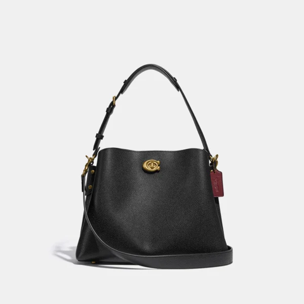 Coach Willow Shoulder Bag Leather Black