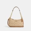 Coach Teri Shoulder Bag In Signature Canvas Khaki Saddle