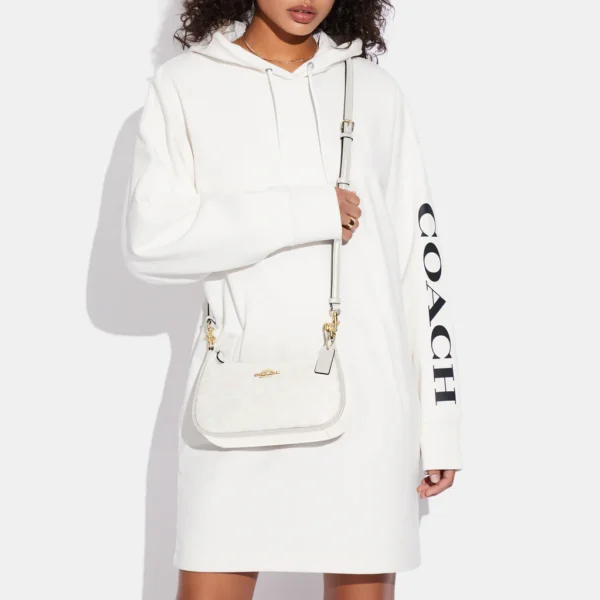 Coach Teri Shoulder Bag In Signature Canvas Chalk Glacierwhite