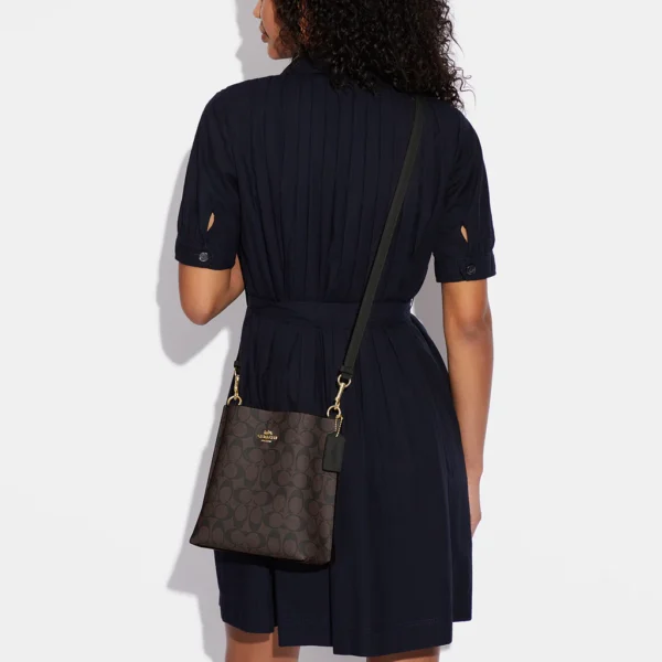 Coach Mollie Bucket Bag 22 In Signature Canvas Brown Black