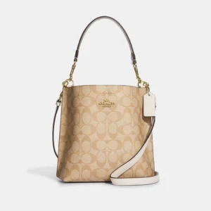 Coach Mollie Bucket Bag 22 In Signature Canvas Light Khaki Chalk